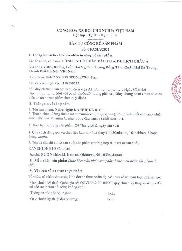 Công Bố Sản Phẩm